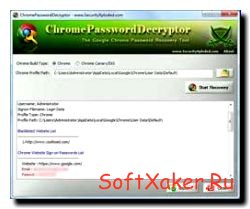 Восстановление паролей через Chrome Password Decryptor