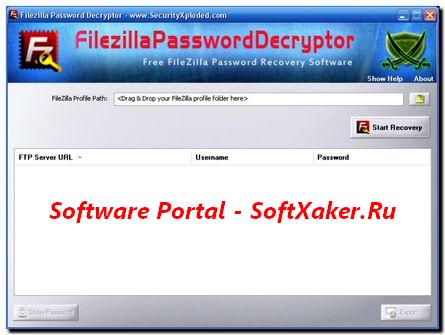 Взлом FTP паролей при помощи утилиты Filezilla Password Decryptor.