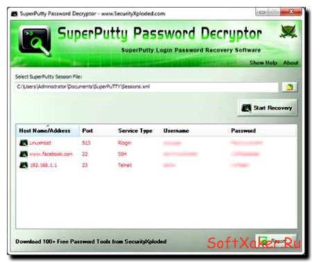 Super Putty Password Decryptor - утилита восстановления аккаунтов из SuperPutty.