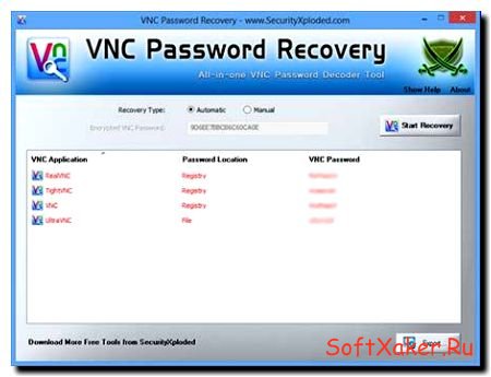 VNC Password Recovery - Восстановление утерянных паролей доступа к VNC.
