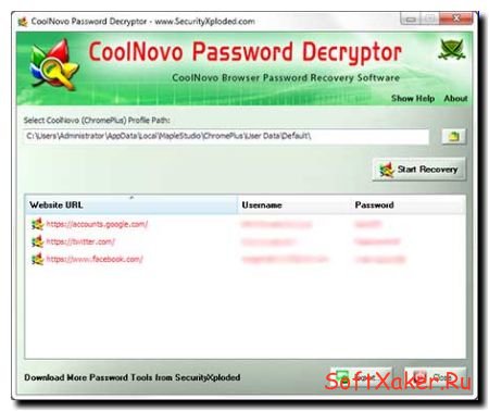 Cool Novo Password Decryptor - Моментальное восстановление паролей браузера CoolNovo.